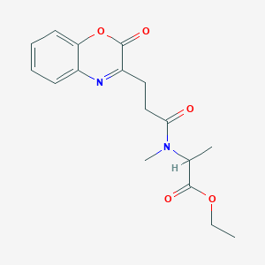 molecular formula C17H20N2O5 B7374251 Ethyl 2-[methyl-[3-(2-oxo-1,4-benzoxazin-3-yl)propanoyl]amino]propanoate 
