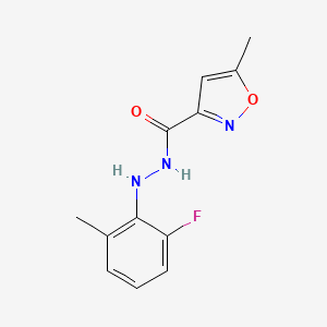 molecular formula C12H12FN3O2 B7374262 N'-(2-fluoro-6-methylphenyl)-5-methyl-1,2-oxazole-3-carbohydrazide 