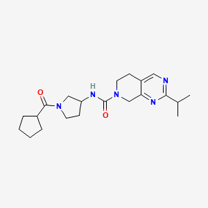 molecular formula C21H31N5O2 B7374271 N-[1-(cyclopentanecarbonyl)pyrrolidin-3-yl]-2-propan-2-yl-6,8-dihydro-5H-pyrido[3,4-d]pyrimidine-7-carboxamide 