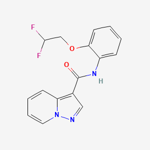 molecular formula C16H13F2N3O2 B7374281 N-[2-(2,2-difluoroethoxy)phenyl]pyrazolo[1,5-a]pyridine-3-carboxamide 
