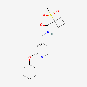 molecular formula C18H26N2O4S B7374327 N-[(2-cyclohexyloxypyridin-4-yl)methyl]-1-methylsulfonylcyclobutane-1-carboxamide 