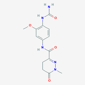 molecular formula C14H17N5O4 B7374339 N-[4-(carbamoylamino)-3-methoxyphenyl]-1-methyl-6-oxo-4,5-dihydropyridazine-3-carboxamide 