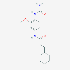 molecular formula C17H25N3O3 B7374350 N-[4-(carbamoylamino)-3-methoxyphenyl]-3-cyclohexylpropanamide 