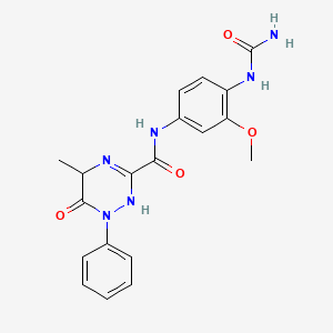 molecular formula C19H20N6O4 B7374357 N-[4-(carbamoylamino)-3-methoxyphenyl]-5-methyl-6-oxo-1-phenyl-2,5-dihydro-1,2,4-triazine-3-carboxamide 