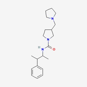 molecular formula C20H31N3O B7374362 N-(3-phenylbutan-2-yl)-3-(pyrrolidin-1-ylmethyl)pyrrolidine-1-carboxamide 