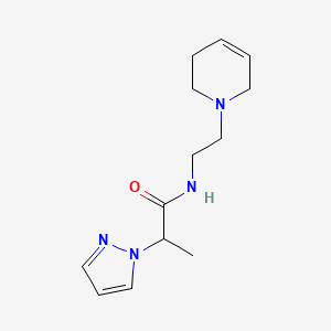 molecular formula C13H20N4O B7374459 N-[2-(3,6-dihydro-2H-pyridin-1-yl)ethyl]-2-pyrazol-1-ylpropanamide 