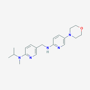 molecular formula C19H27N5O B7374535 N-methyl-5-[[(5-morpholin-4-ylpyridin-2-yl)amino]methyl]-N-propan-2-ylpyridin-2-amine 