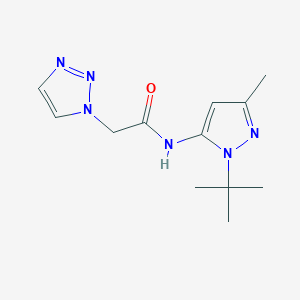 molecular formula C12H18N6O B7374571 N-(2-tert-butyl-5-methylpyrazol-3-yl)-2-(triazol-1-yl)acetamide 