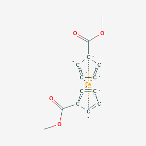 molecular formula C14H14FeO4-6 B073746 Iron, dimethyl ester CAS No. 1273-95-6
