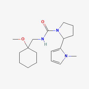 molecular formula C18H29N3O2 B7374824 N-[(1-methoxycyclohexyl)methyl]-2-(1-methylpyrrol-2-yl)pyrrolidine-1-carboxamide 