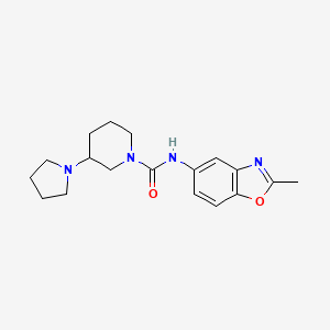 molecular formula C18H24N4O2 B7374864 N-(2-methyl-1,3-benzoxazol-5-yl)-3-pyrrolidin-1-ylpiperidine-1-carboxamide 
