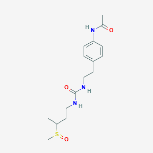 molecular formula C16H25N3O3S B7374871 N-[4-[2-(3-methylsulfinylbutylcarbamoylamino)ethyl]phenyl]acetamide 