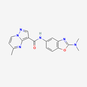 molecular formula C17H16N6O2 B7374900 N-[2-(dimethylamino)-1,3-benzoxazol-5-yl]-5-methylpyrazolo[1,5-a]pyrimidine-3-carboxamide 