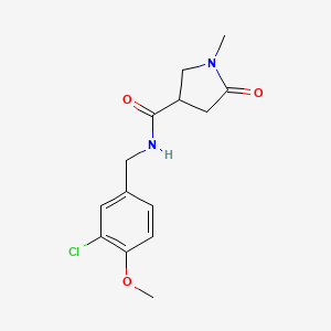 molecular formula C14H17ClN2O3 B7375038 N-[(3-chloro-4-methoxyphenyl)methyl]-1-methyl-5-oxopyrrolidine-3-carboxamide 