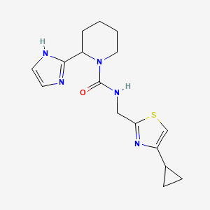 molecular formula C16H21N5OS B7375185 N-[(4-cyclopropyl-1,3-thiazol-2-yl)methyl]-2-(1H-imidazol-2-yl)piperidine-1-carboxamide 