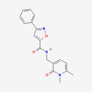 molecular formula C18H17N3O3 B7375438 N-[(1,6-dimethyl-2-oxopyridin-3-yl)methyl]-3-phenyl-1,2-oxazole-5-carboxamide 