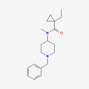 molecular formula C19H28N2O B7375449 N-(1-benzylpiperidin-4-yl)-1-ethyl-N-methylcyclopropane-1-carboxamide 
