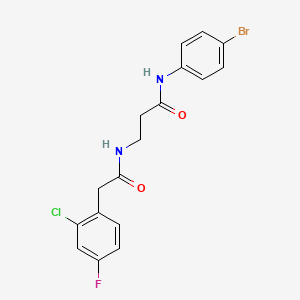 molecular formula C17H15BrClFN2O2 B7375465 N-(4-bromophenyl)-3-[[2-(2-chloro-4-fluorophenyl)acetyl]amino]propanamide 