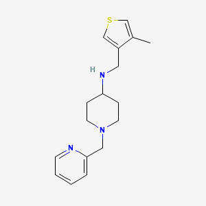 molecular formula C17H23N3S B7375580 N-[(4-methylthiophen-3-yl)methyl]-1-(pyridin-2-ylmethyl)piperidin-4-amine 