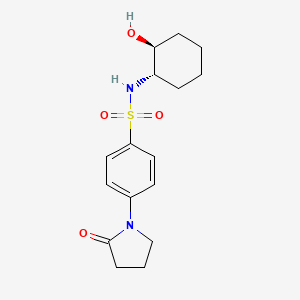 molecular formula C16H22N2O4S B7375600 N-[(1S,2S)-2-hydroxycyclohexyl]-4-(2-oxopyrrolidin-1-yl)benzenesulfonamide 
