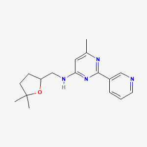 molecular formula C17H22N4O B7375660 N-[(5,5-dimethyloxolan-2-yl)methyl]-6-methyl-2-pyridin-3-ylpyrimidin-4-amine 