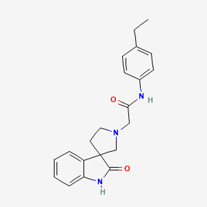 molecular formula C21H23N3O2 B7375785 N-(4-ethylphenyl)-2-(2-oxospiro[1H-indole-3,3'-pyrrolidine]-1'-yl)acetamide 