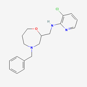 molecular formula C18H22ClN3O B7375846 N-[(4-benzyl-1,4-oxazepan-2-yl)methyl]-3-chloropyridin-2-amine 