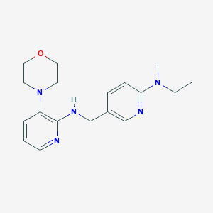 molecular formula C18H25N5O B7375858 N-[[6-[ethyl(methyl)amino]pyridin-3-yl]methyl]-3-morpholin-4-ylpyridin-2-amine 