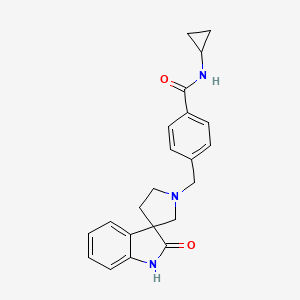 molecular formula C22H23N3O2 B7375867 N-cyclopropyl-4-[(2-oxospiro[1H-indole-3,3'-pyrrolidine]-1'-yl)methyl]benzamide 