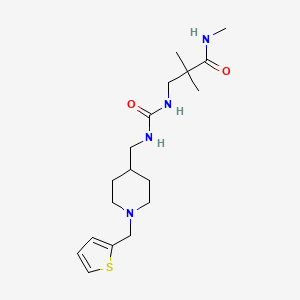 molecular formula C18H30N4O2S B7375871 N,2,2-trimethyl-3-[[1-(thiophen-2-ylmethyl)piperidin-4-yl]methylcarbamoylamino]propanamide 