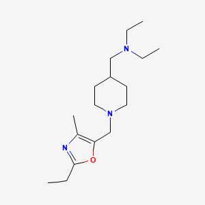 molecular formula C17H31N3O B7375883 N-ethyl-N-[[1-[(2-ethyl-4-methyl-1,3-oxazol-5-yl)methyl]piperidin-4-yl]methyl]ethanamine 