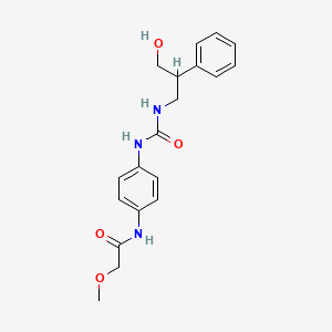 molecular formula C19H23N3O4 B7375903 N-[4-[(3-hydroxy-2-phenylpropyl)carbamoylamino]phenyl]-2-methoxyacetamide 