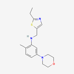 molecular formula C17H23N3OS B7375957 N-[(2-ethyl-1,3-thiazol-5-yl)methyl]-2-methyl-5-morpholin-4-ylaniline 