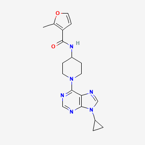 molecular formula C19H22N6O2 B7376050 N-[1-(9-cyclopropylpurin-6-yl)piperidin-4-yl]-2-methylfuran-3-carboxamide 