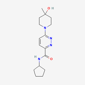 molecular formula C16H24N4O2 B7376225 N-cyclopentyl-6-(4-hydroxy-4-methylpiperidin-1-yl)pyridazine-3-carboxamide 