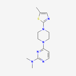 molecular formula C14H20N6S B7376440 N,N-dimethyl-4-[4-(5-methyl-1,3-thiazol-2-yl)piperazin-1-yl]pyrimidin-2-amine 