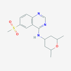 molecular formula C16H21N3O3S B7376461 N-(2,6-dimethyloxan-4-yl)-6-methylsulfonylquinazolin-4-amine 