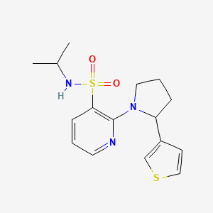 molecular formula C16H21N3O2S2 B7376537 N-propan-2-yl-2-(2-thiophen-3-ylpyrrolidin-1-yl)pyridine-3-sulfonamide 