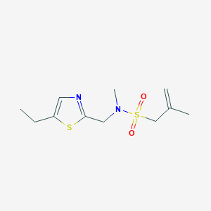 molecular formula C11H18N2O2S2 B7376561 N-[(5-ethyl-1,3-thiazol-2-yl)methyl]-N,2-dimethylprop-2-ene-1-sulfonamide 