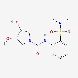 molecular formula C13H19N3O5S B7376568 N-[2-(dimethylsulfamoyl)phenyl]-3,4-dihydroxypyrrolidine-1-carboxamide 
