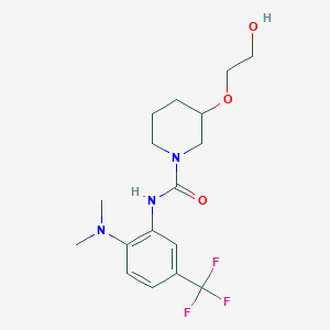 molecular formula C17H24F3N3O3 B7376585 N-[2-(dimethylamino)-5-(trifluoromethyl)phenyl]-3-(2-hydroxyethoxy)piperidine-1-carboxamide 