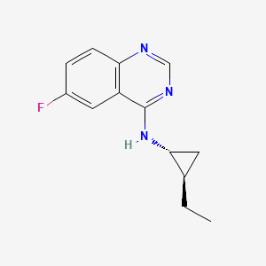 molecular formula C13H14FN3 B7376630 N-[(1R,2R)-2-ethylcyclopropyl]-6-fluoroquinazolin-4-amine 