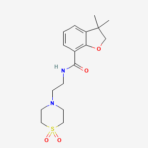 molecular formula C17H24N2O4S B7376849 N-[2-(1,1-dioxo-1,4-thiazinan-4-yl)ethyl]-3,3-dimethyl-2H-1-benzofuran-7-carboxamide 