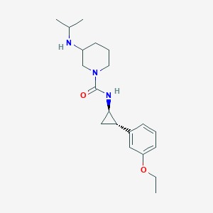 molecular formula C20H31N3O2 B7376892 N-[(1R,2S)-2-(3-ethoxyphenyl)cyclopropyl]-3-(propan-2-ylamino)piperidine-1-carboxamide 