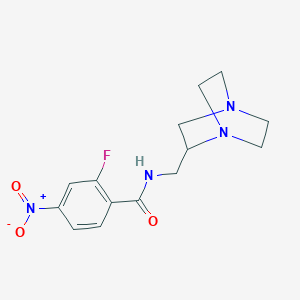 molecular formula C14H17FN4O3 B7376907 N-(1,4-diazabicyclo[2.2.2]octan-2-ylmethyl)-2-fluoro-4-nitrobenzamide 
