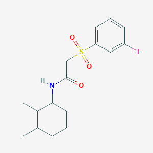 molecular formula C16H22FNO3S B7376925 N-(2,3-dimethylcyclohexyl)-2-(3-fluorophenyl)sulfonylacetamide 