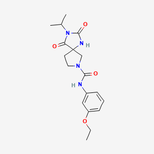 molecular formula C18H24N4O4 B7376954 N-(3-ethoxyphenyl)-2,4-dioxo-3-propan-2-yl-1,3,7-triazaspiro[4.4]nonane-7-carboxamide 