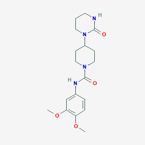 molecular formula C18H26N4O4 B7376977 N-(3,4-dimethoxyphenyl)-4-(2-oxo-1,3-diazinan-1-yl)piperidine-1-carboxamide 