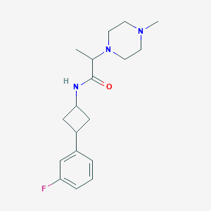 molecular formula C18H26FN3O B7376995 N-[3-(3-fluorophenyl)cyclobutyl]-2-(4-methylpiperazin-1-yl)propanamide 