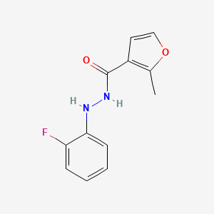 molecular formula C12H11FN2O2 B7377122 N'-(2-fluorophenyl)-2-methylfuran-3-carbohydrazide 